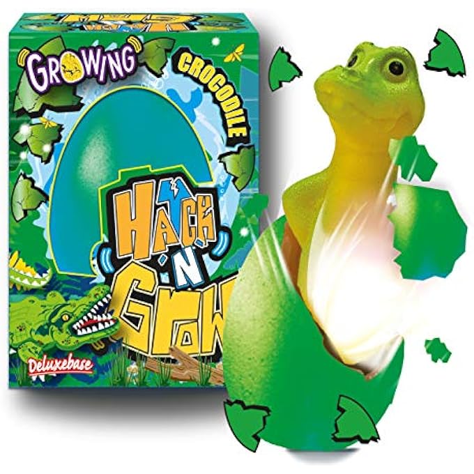 Deluxebase DELUX BASE HATCH ' N' GROW CROCODILE EGG FIGURINE TOY, 11 CM X 8 CM SIZE - Image 1